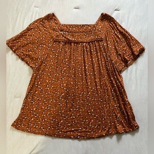 Knox Rose Rust Floral Blouse